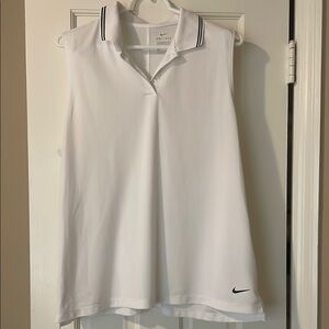 Nike Women's White Sleeveless Golf Polo XL